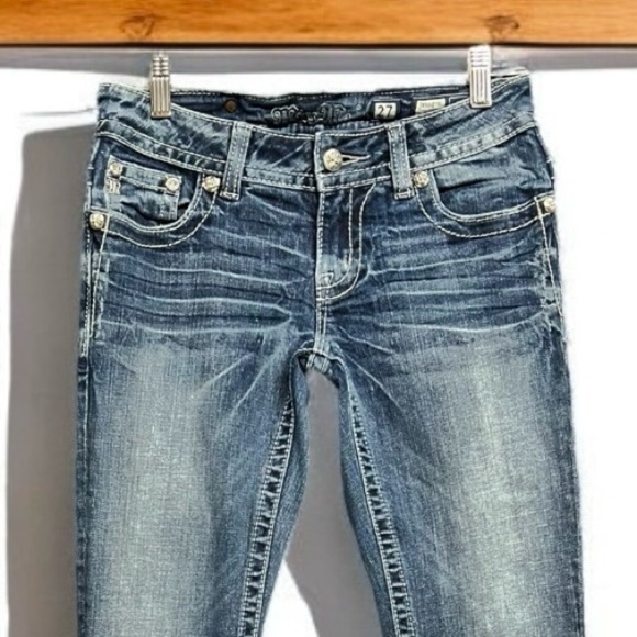 🌻Y2K Miss Me Fleur de Lis Boot Jeans (Buckle Collab) | Women's Size 27 - Picture 5 of 9